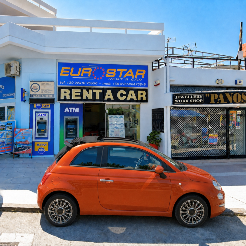 Fiat 500 Eurostar Rent a Car Rhodes